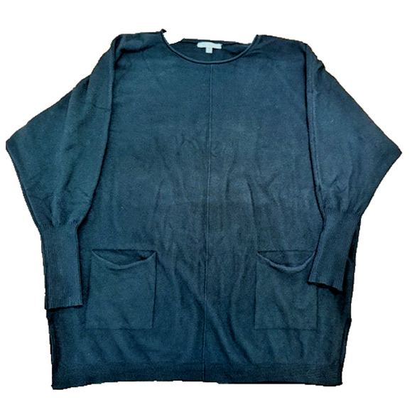 VILA MILANO Women’s Black Dolman Sleeve w/pockets Pullover Sweater Sz Medium L - Picture 1 of 8